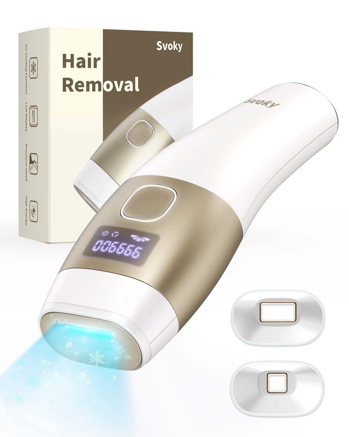 Svoky IPL Laser Hair Removal Device for Women and Men Permanent with P